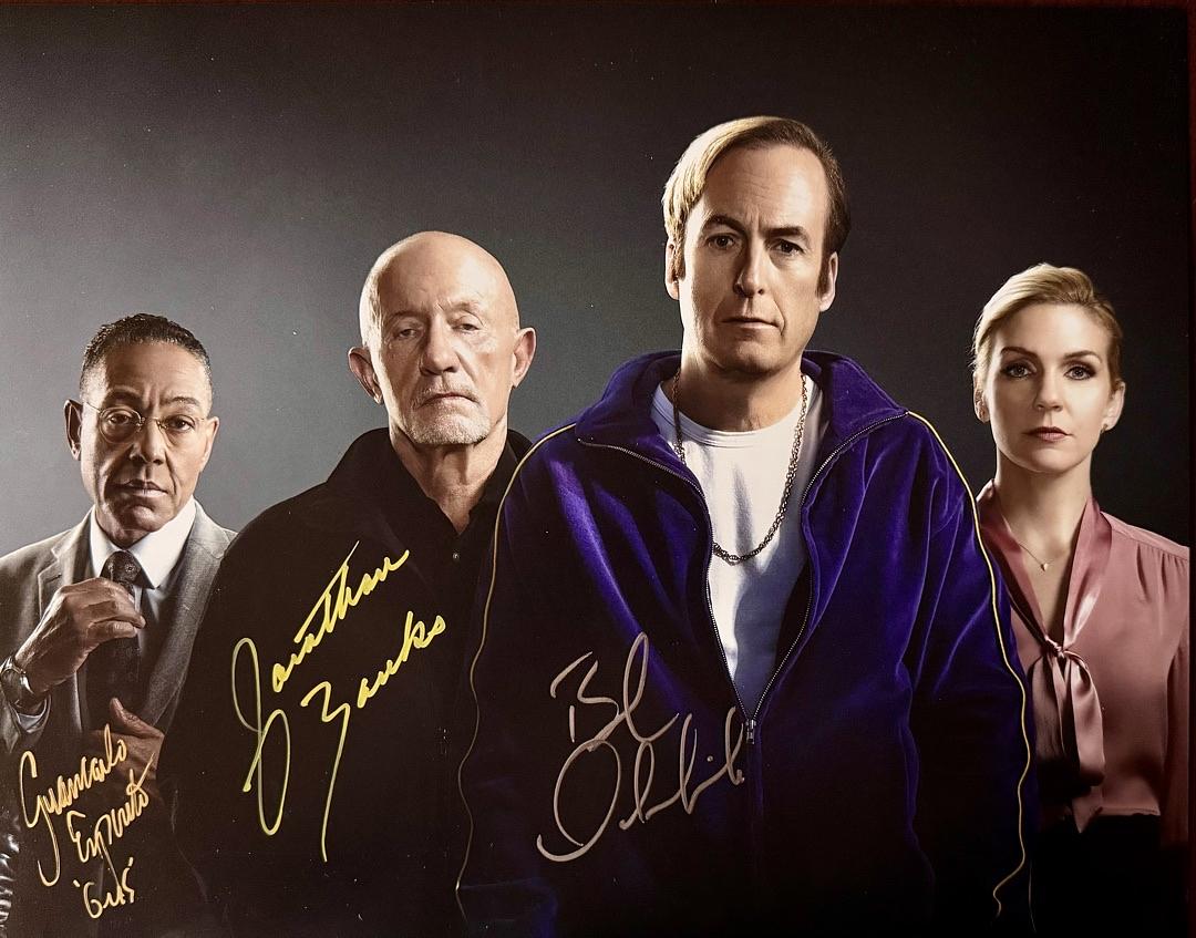 Bob Odenkirk, Jonathan Banks and Giancarlo Esposito (Better Call Saul) signed 11x14 - Official Pix and KaPow COA PENDING